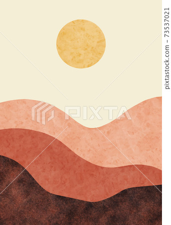 Abstract mountain landscape, Minimalist design. Abstract water color. vector background illustration. Abstract mountain landscape, Minimalist design. Abstract water color. vector background illustration. 73537021