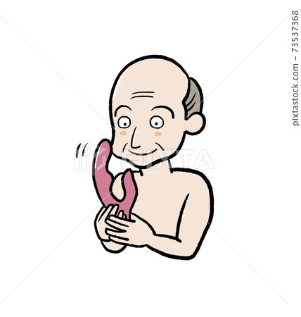 Illustration of a senior man with adult goods Illustration of a senior man with adult goods 73537368