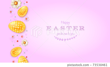Happy Easter greetings card. Abstract pattern with Happy Easter greetings card. Abstract pattern with 73538461