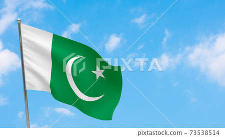 Pakistan flag on pole 73538514