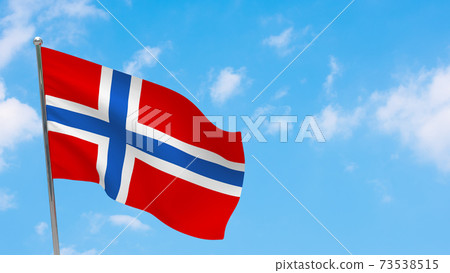 Norway flag on pole 73538515