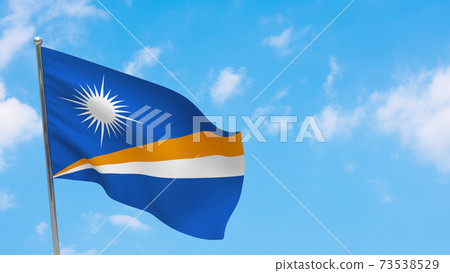Marshall Islands flag on pole Marshall Islands flag on pole 73538529