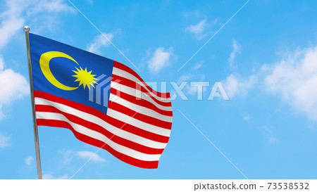 Malaysia flag on pole Malaysia flag on pole 73538532