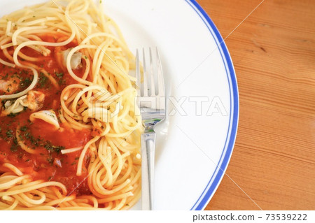 Pescatore spaghetti with fork home lunch seafood 73539222
