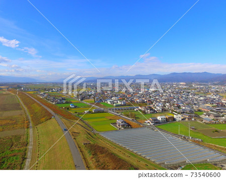 德島平原左岸/吉野川鳥瞰無人機(德島縣上田町A部市) 德島平原左岸/吉野川鳥瞰無人機(德島縣上田町A部市) 73540600