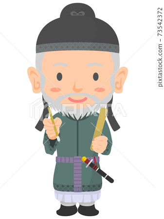 在平板電腦飛鳥時代奈良時代寫信的古代日本貴族 在平板電腦飛鳥時代奈良時代寫信的古代日本貴族 73542372