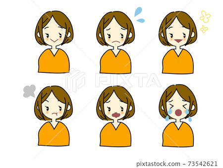 Female facial expression set B Female facial expression set B 73542621