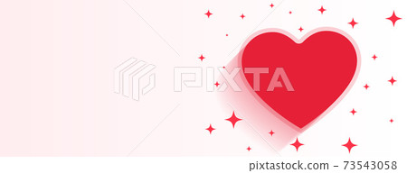 valentines day heart sparkling banner with text space valentines day heart sparkling banner with text space 73543058