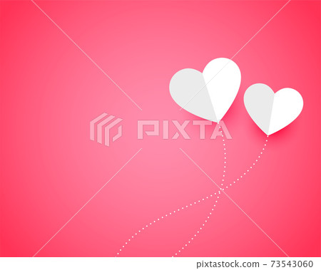 two paper hearts on pink background with text space two paper hearts on pink background with text space 73543060