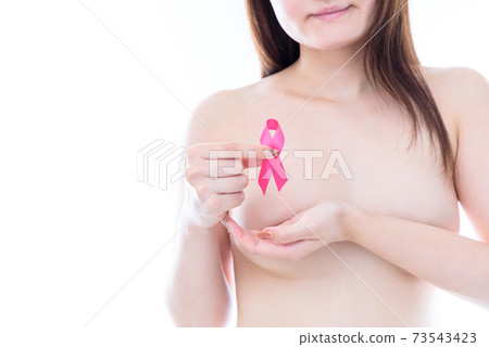 粉紅絲帶的裸體女人乳腺癌篩查早期發現推薦推薦圖像 粉紅絲帶的裸體女人乳腺癌篩查早期發現推薦推薦圖像 73543423