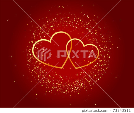 valentines day sparkling love golden hearts on... - Stock Illustration ...
