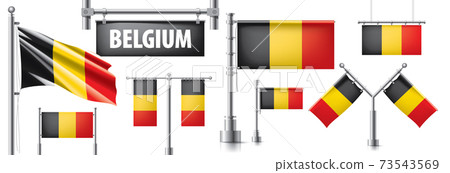 Vector set of the national flag of Belgium in... - Stock Illustration ...