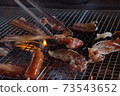 BBQ meat and frankfurt 73543652
