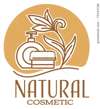 Natural and organic cosmetic products label vector Natural and organic cosmetic products label vector 73544186