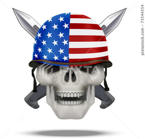 Skull with knife USA label Skull with knife USA label 73544354