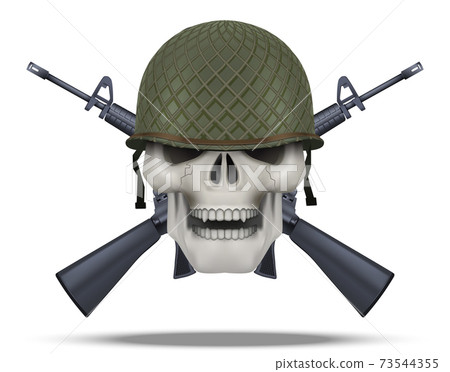 Skull with rifles USA label Skull with rifles USA label 73544355