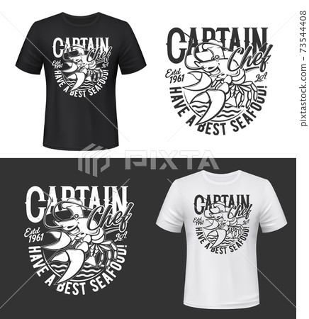 Lobster chef t-shirt print mockup, seafood Lobster chef t-shirt print mockup, seafood 73544408