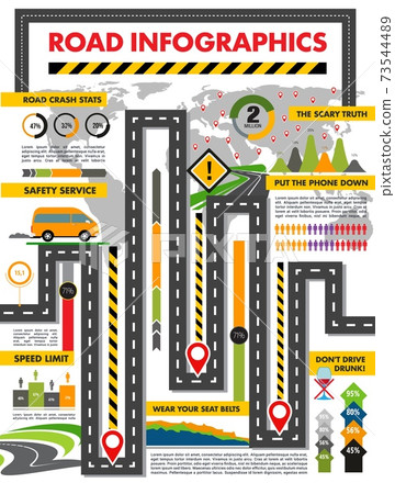 Road transport infographics vector info template 73544489