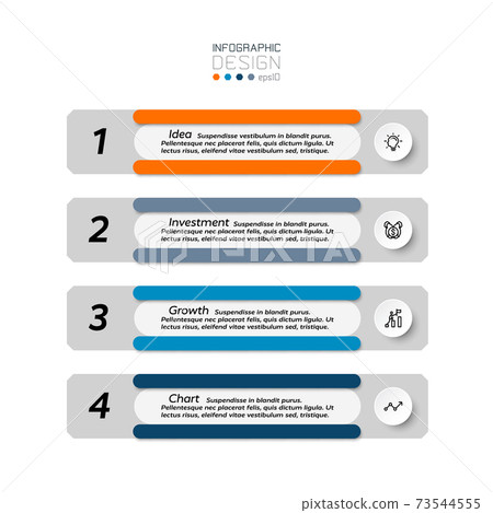 Investment process concept presentation or work report display by vector. infographic design. Investment process concept presentation or work report display by vector. infographic design. 73544555