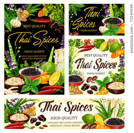 Thai spices, herb seasonings, cooking condiments 73544594