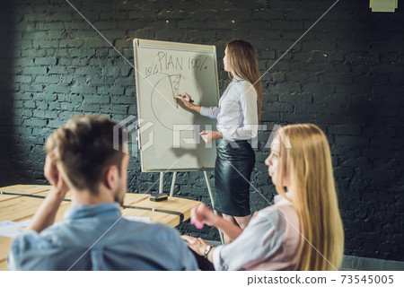 Young, attractive professionals having business training Young, attractive professionals having business training 73545005