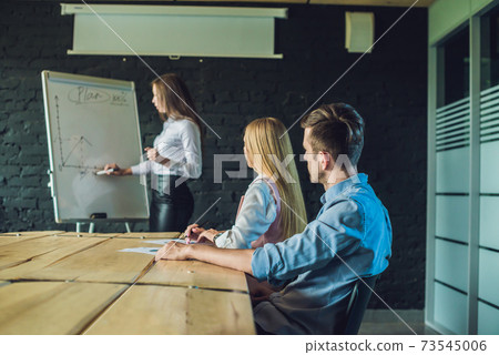 Young, attractive professionals having business training Young, attractive professionals having business training 73545006