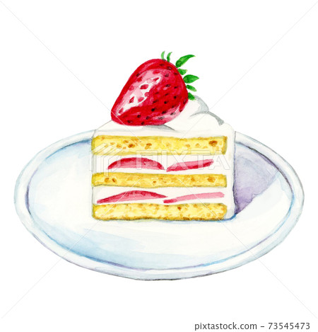 Strawberry shortcake watercolor - Stock Illustration [73545473] - PIXTA