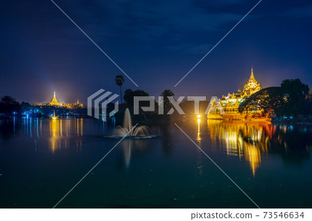 Shwedagon pagoda at night, Yangon,Myanmar Shwedagon pagoda at night, Yangon,Myanmar 73546634
