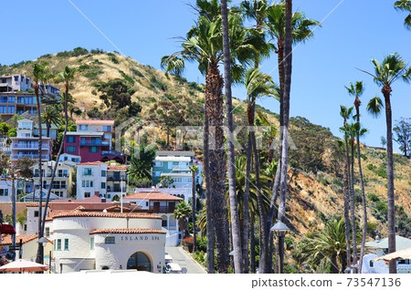 A landscape of a cute house on a resort island 73547136