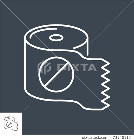 Toilet paper related vector thin line icon. 73548113