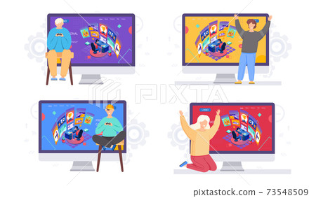 Cyber sport gamer man live streaming game match... - Stock Illustration  [73548509] - PIXTA