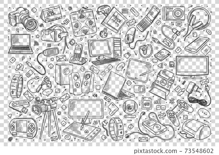Gadgets doodle set Gadgets doodle set 73548602