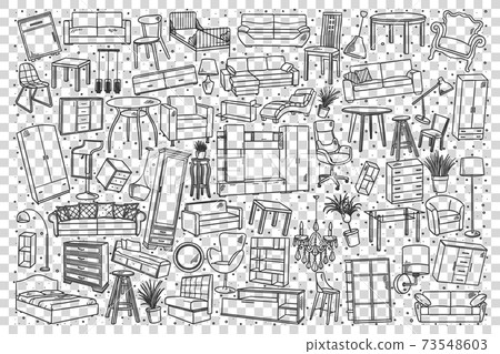Furniture doodle set Furniture doodle set 73548603