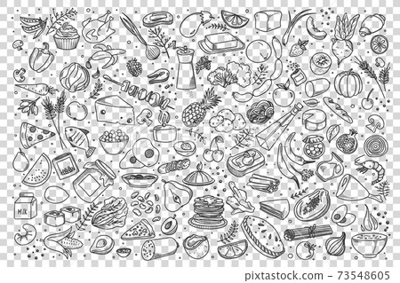Food doodle set Food doodle set 73548605