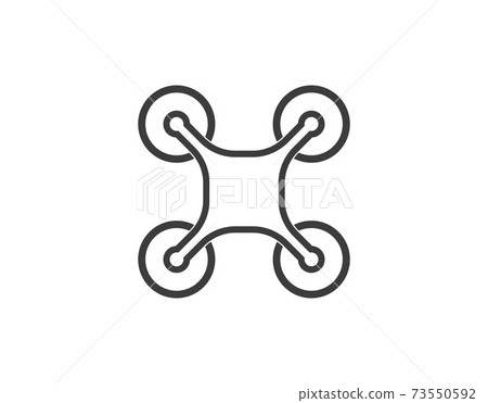 Drone, quadcopter icon. Vector illustration, flat design. Drone, quadcopter icon. Vector illustration, flat design. 73550592