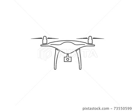 Drone, quadcopter icon. Vector illustration, flat design. Drone, quadcopter icon. Vector illustration, flat design. 73550599