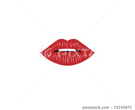 Human lips, senses icon, red. Vector illustration. Human lips, senses icon, red. Vector illustration. 73550975