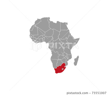 South Africa on africa map vector. Vector illustration. 73551007