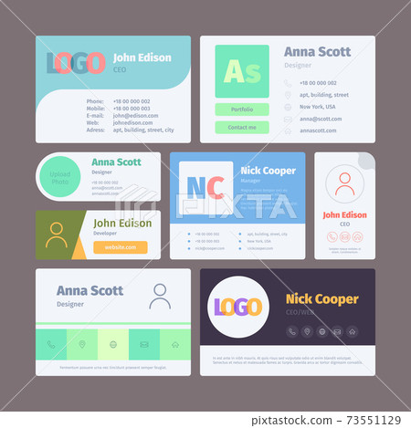 Email signature. Web ui template for emailing modern professional web garish vector set 73551129