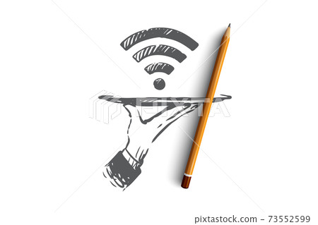 Provider, wi-fi, internet, network, access concept. Hand drawn isolated vector. Provider, wi-fi, internet, network, access concept. Hand drawn isolated vector. 73552599