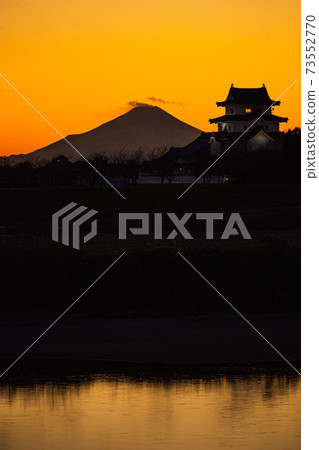 [Noda City, Chiba Prefecture] Scenery of Sekiyado Castle and Mt. Fuji 73552770