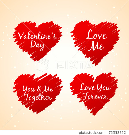 set of love hearts 73552832