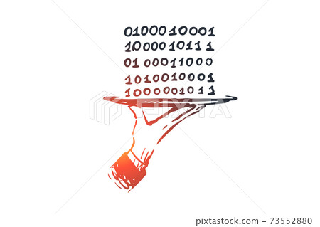 Data, digital, abstract, code, binary concept. Hand drawn isolated vector. Data, digital, abstract, code, binary concept. Hand drawn isolated vector. 73552880