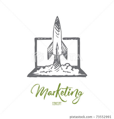 Marketing, media, business, social, advertising concept. Hand drawn isolated vector. Marketing, media, business, social, advertising concept. Hand drawn isolated vector. 73552991
