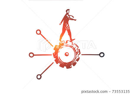 Algorithm, data, user, element, software concept. Hand drawn isolated vector. Algorithm, data, user, element, software concept. Hand drawn isolated vector. 73553135