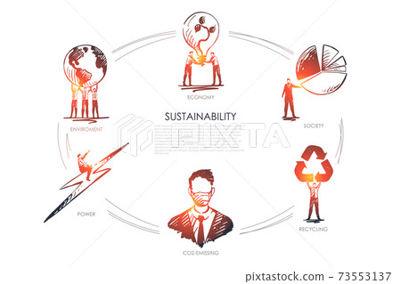 sustainability, economy, society, recycling, CO2-emissing,enviroment vector set sustainability, economy, society, recycling, CO2-emissing,enviroment vector set 73553137