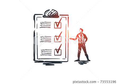 Questionnaire, form, test, checklist, survey concept. Hand drawn isolated vector. Questionnaire, form, test, checklist, survey concept. Hand drawn isolated vector. 73553196