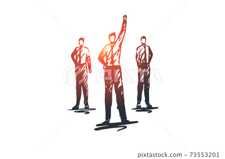 Leadership, team, teamwork, people, group concept. Hand drawn isolated vector. Leadership, team, teamwork, people, group concept. Hand drawn isolated vector. 73553201