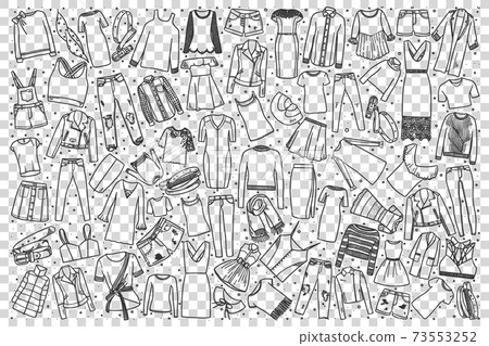 Womens clothing doodle set - Stock Illustration [73553252] - PIXTA