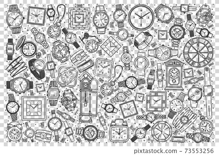 Watch shop doodle set 73553256